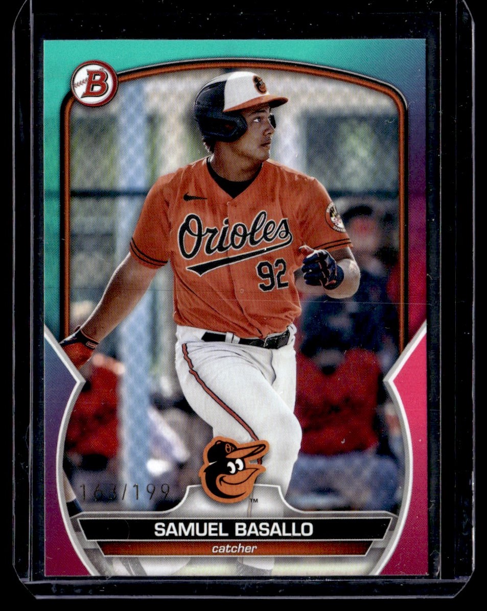 2023 Bowman Draft Aqua Pink Samuel Basallo #BD-179 card front image