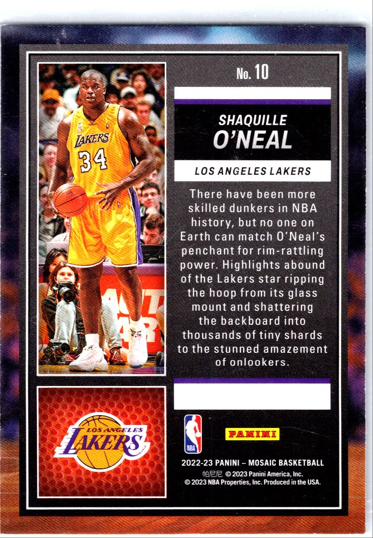 2023-24 Panini Mosaic Jam Masters Shaquille O'Neal #10 card back image