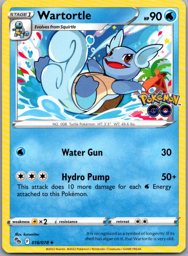 2022 Sword & Shield - Pokémon GO Wartortle Stage 1/Uncommon #16 | eBay