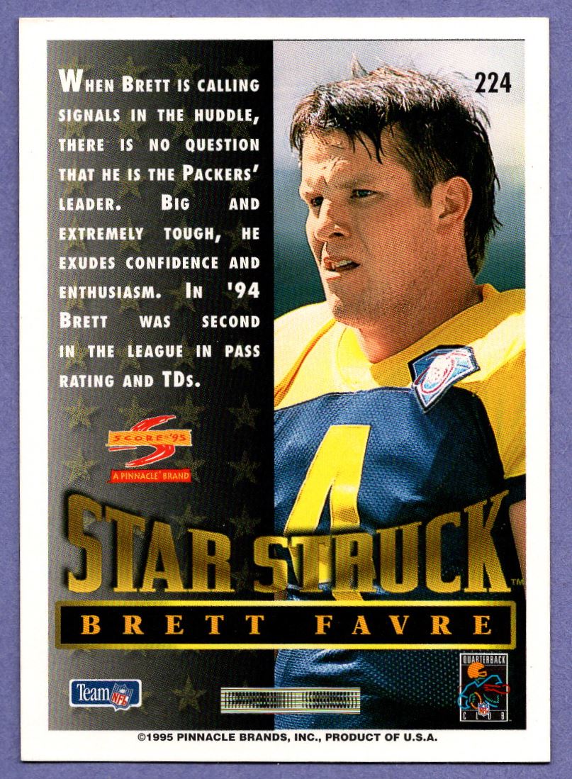 1995 Score Brett Favre #224 card back image