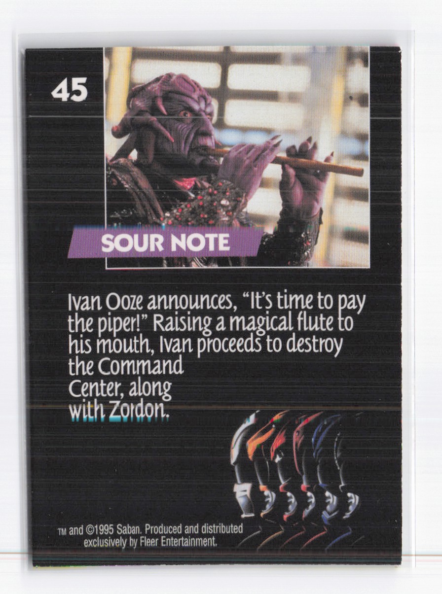 1995 Mighty Morphin Power Rangers, The Movie Fleer Sour Note #45 on ...