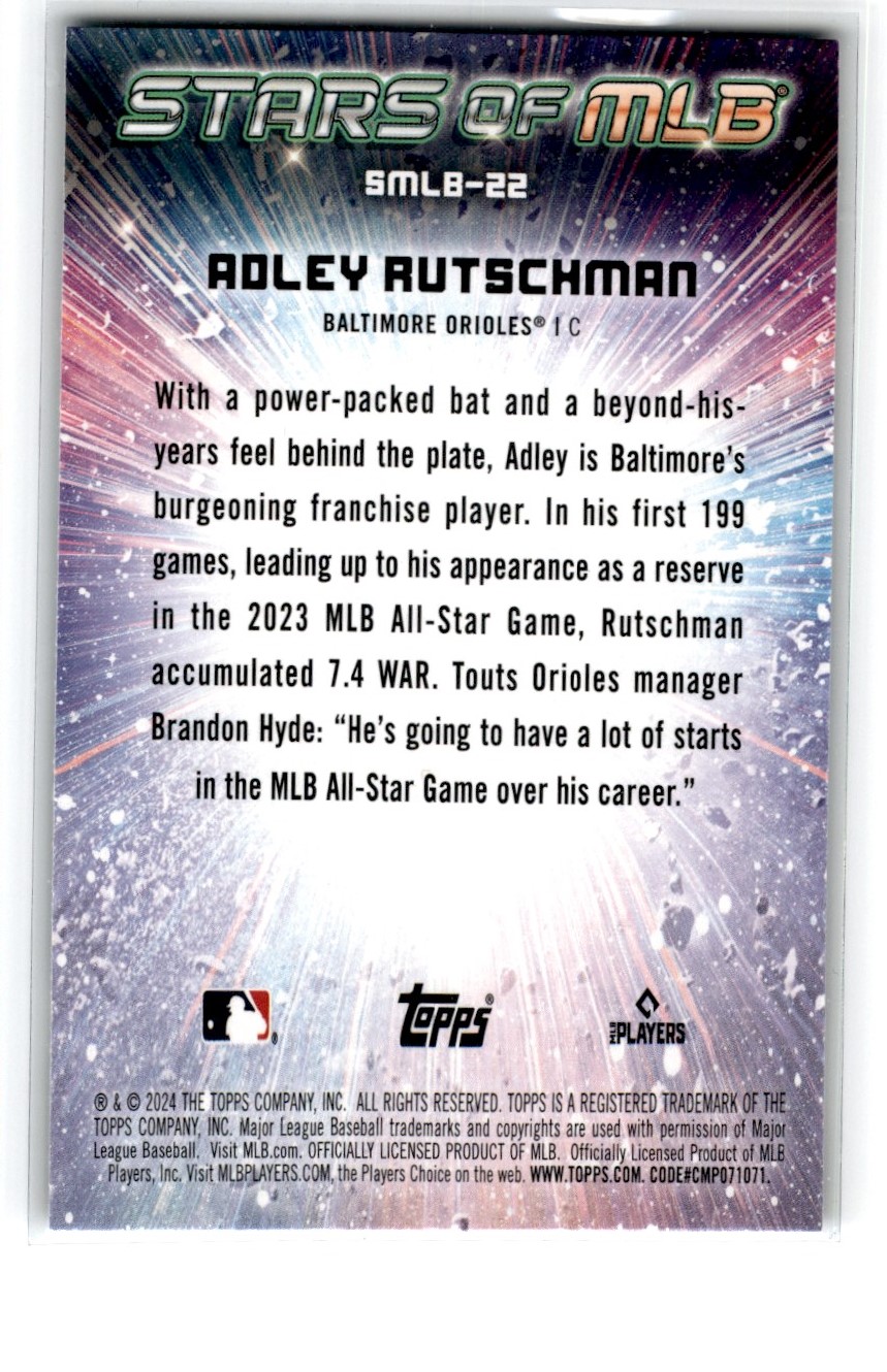 2024 Topps Stars of MLB Adley Rutschman #SMLB-22 card back image