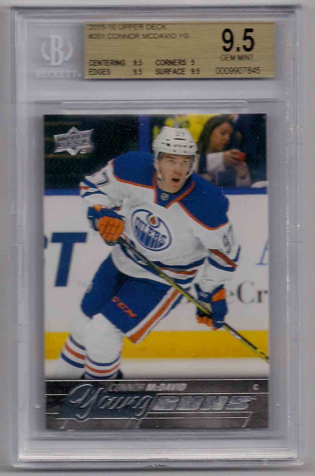 2015-16 Upper Deck Young Guns Connor McDavid BGS 9.5 #201 on Kronozio