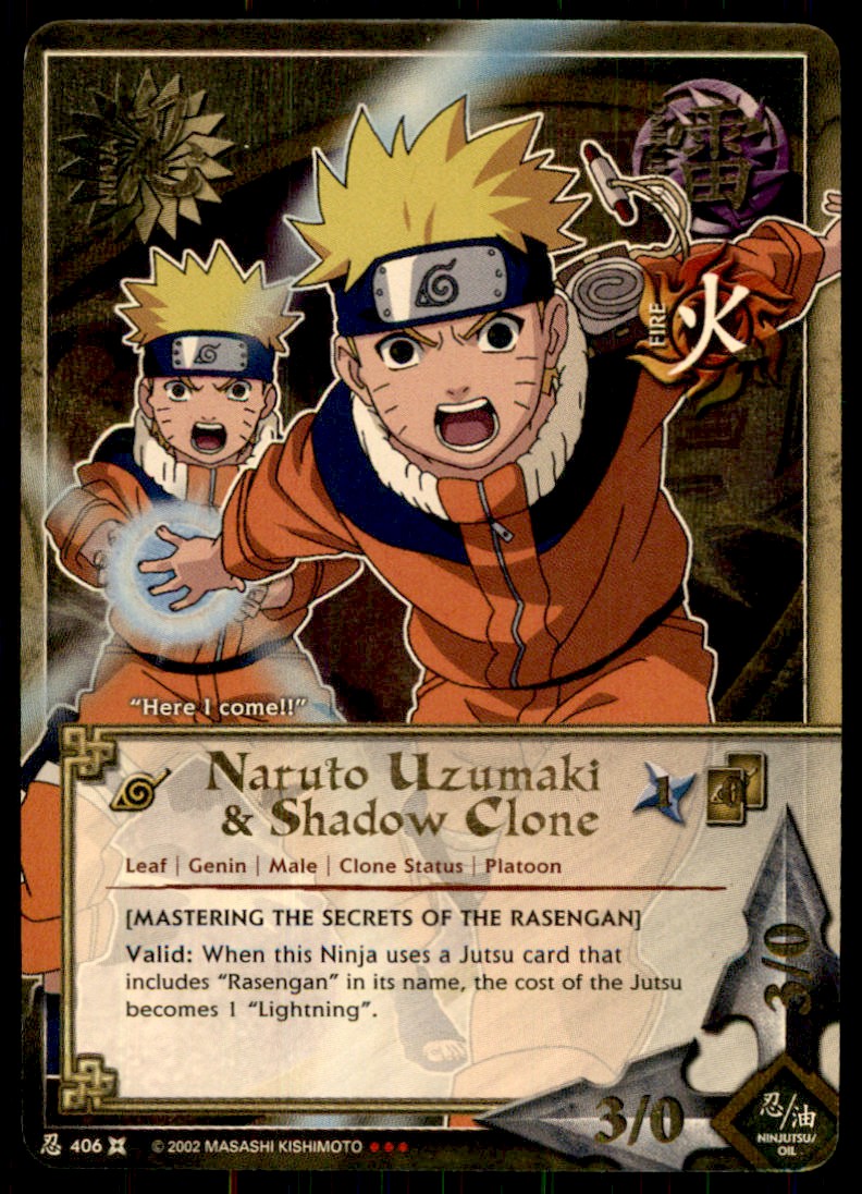 Naruto CCG Naruto Uzumaki & Shadow Clone #406 Gold Near Mint | eBay