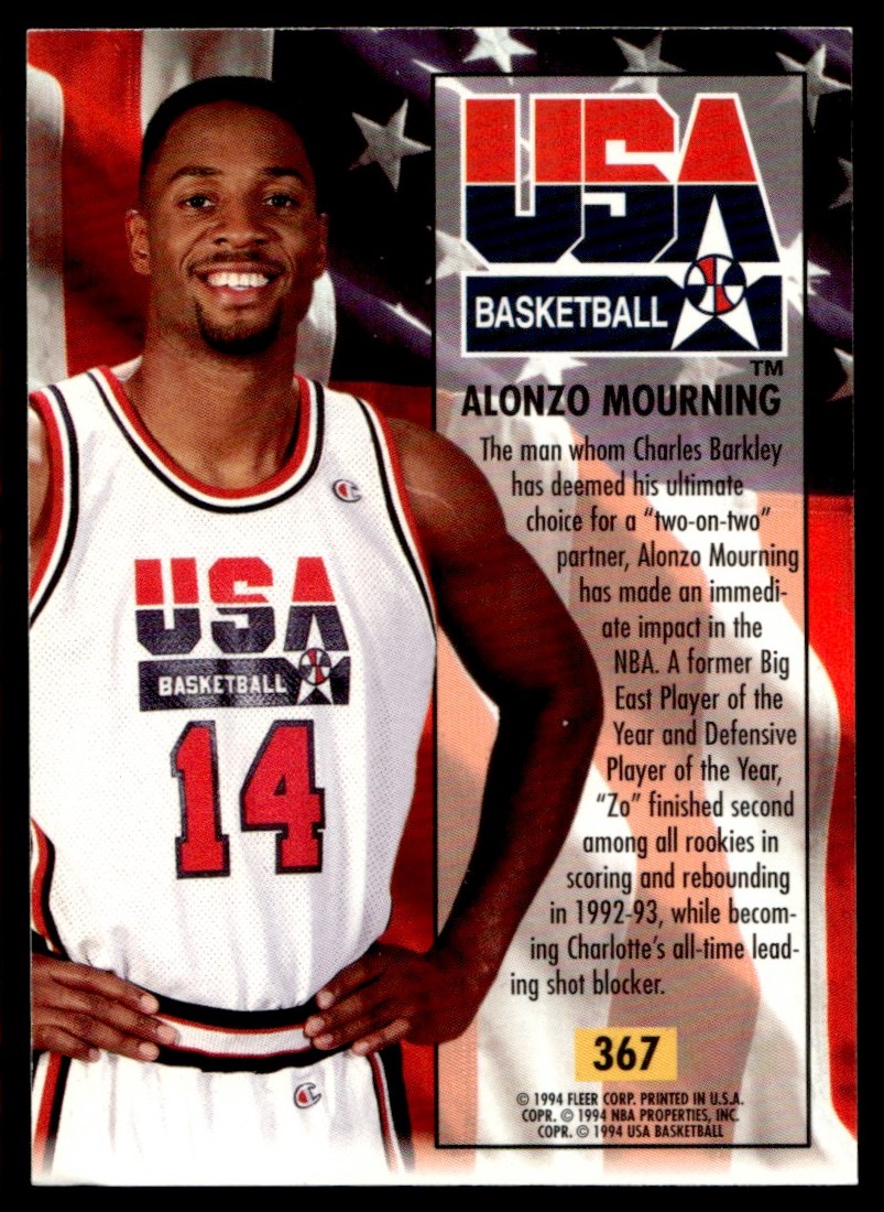 1993-94 Ultra Alonzo Mourning #367 card back image