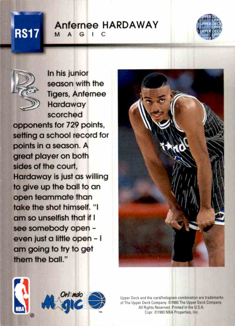 1996 upper deck anfernee hardaway