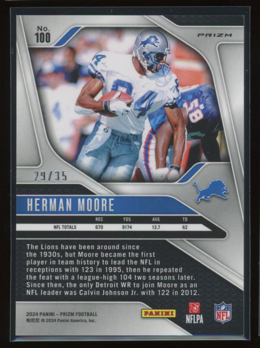 2024 Panini Prizm White Herman Moore card back image
