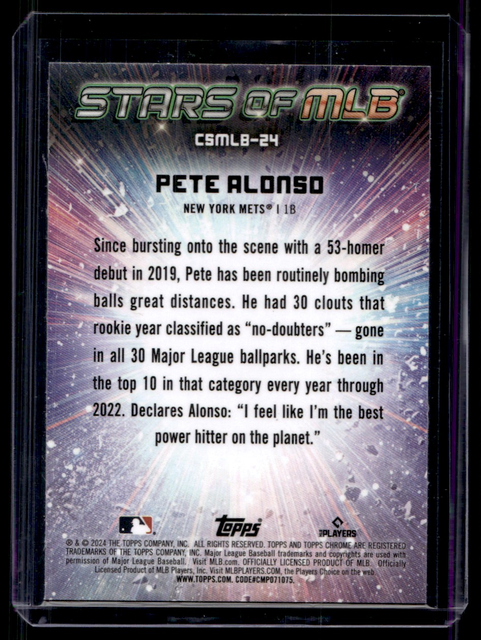 2024 Topps Series 1 Stars of MLB Chrome Pete Alonso #CSMLB-24 card back image