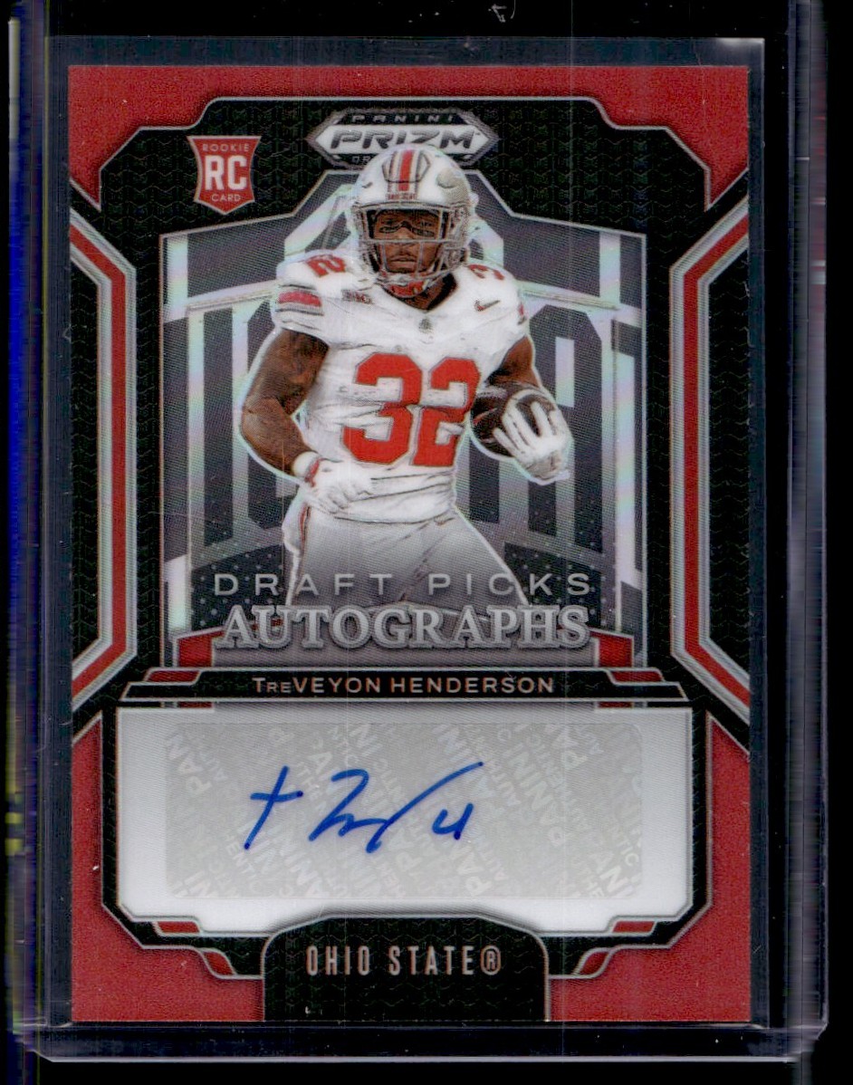 2025 Panini Prizm Draft Picks Red Auto TreVeyon Henderson RC Auto