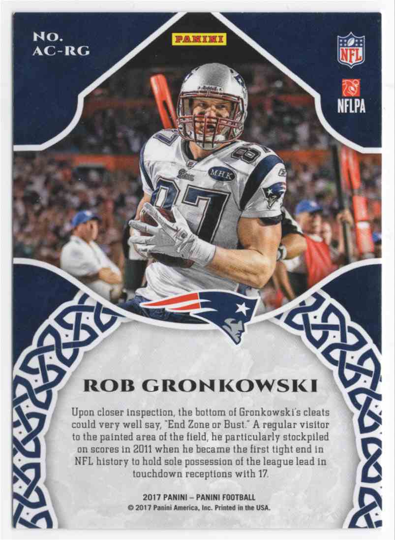 2017 Panini Accolades Rob Gronkowski #16 card back image