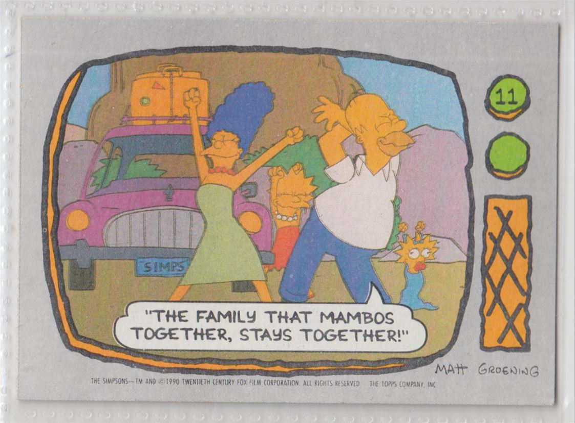 1990 Topps The Simpsons The Family That Mambos Together #11 card front image