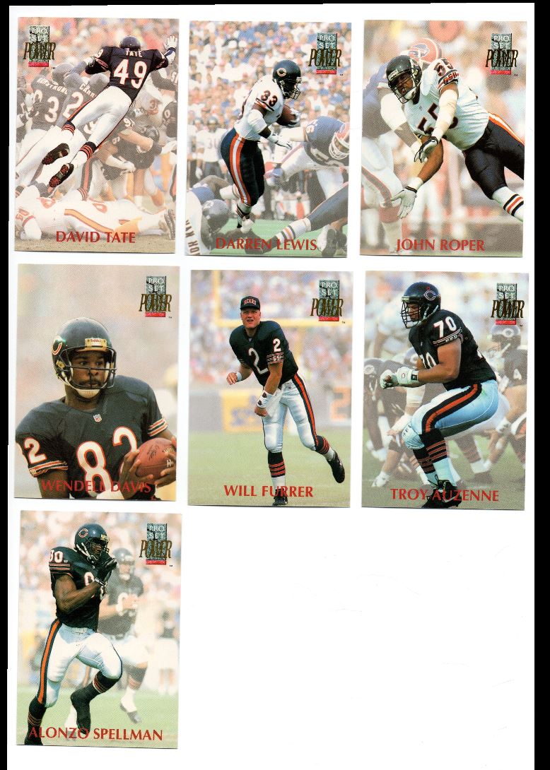 1992 Pro Set Power Team Set Bears Team Set card back image