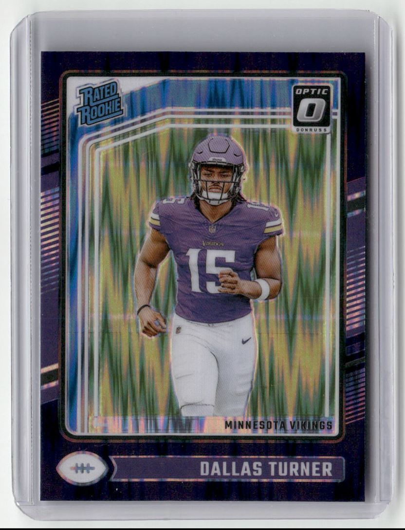 2024 Donruss Optic Purple Shock Dallas Turner Rookie Minnesota Vikings #224