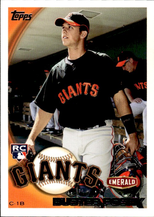2010 Topps San Francisco Giants Emerald Nuts Buster Posey #1 card front image