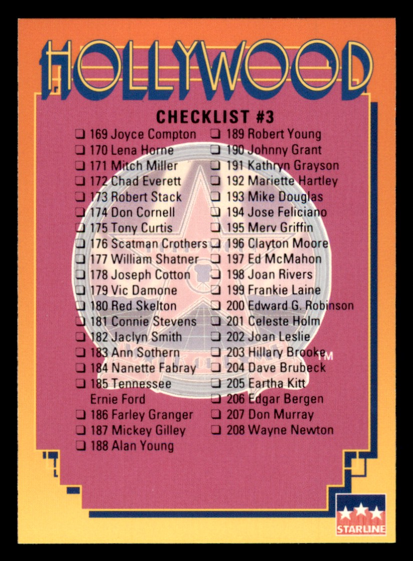 1991 Starline Hollywood Walk of Fame #1-250 - YOU PICK - Complete Your Set - Picture 251 of 251