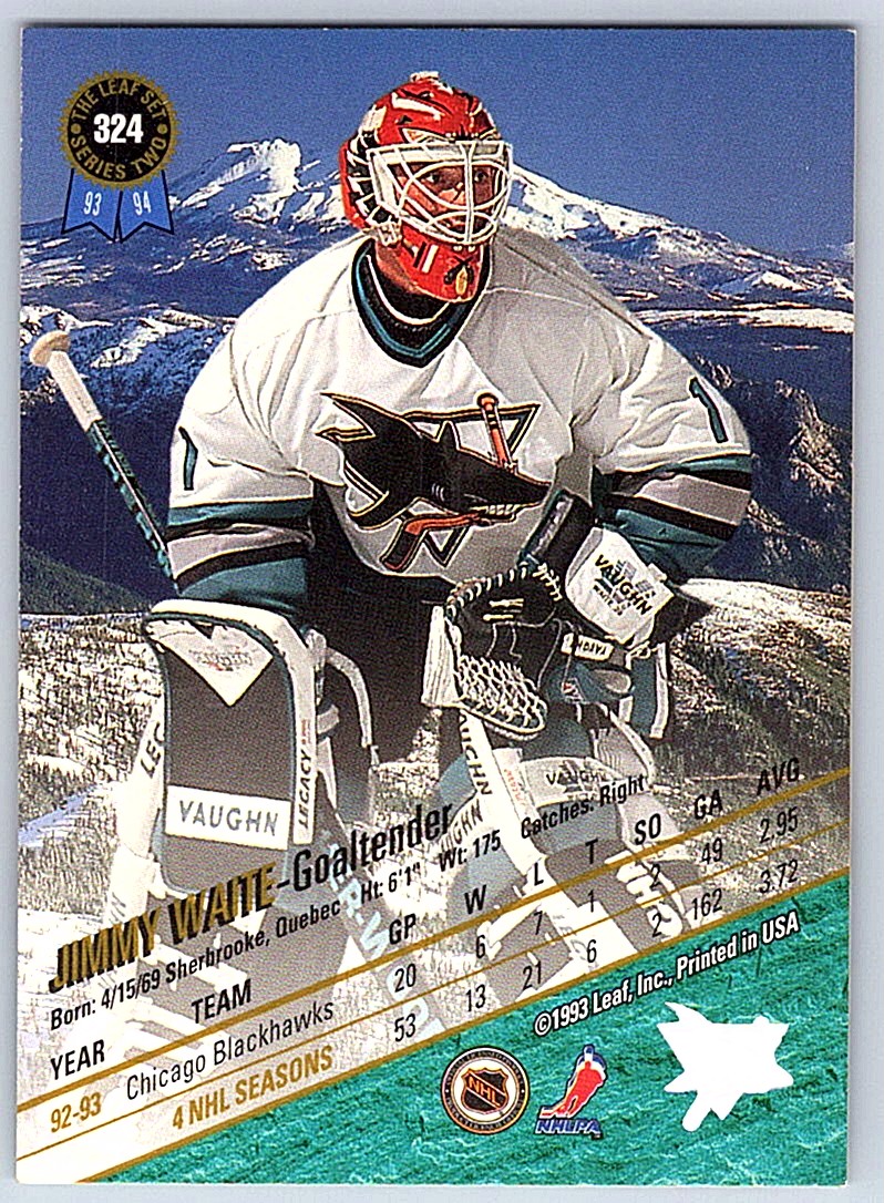 1993-94 Leaf Jimmy Waite #324 card back image