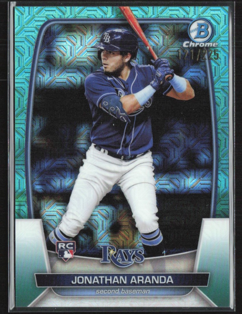 Jonathan Aranda 2023 Bowman Chrome Mojo Mega Box Aqua RC /225 #28
