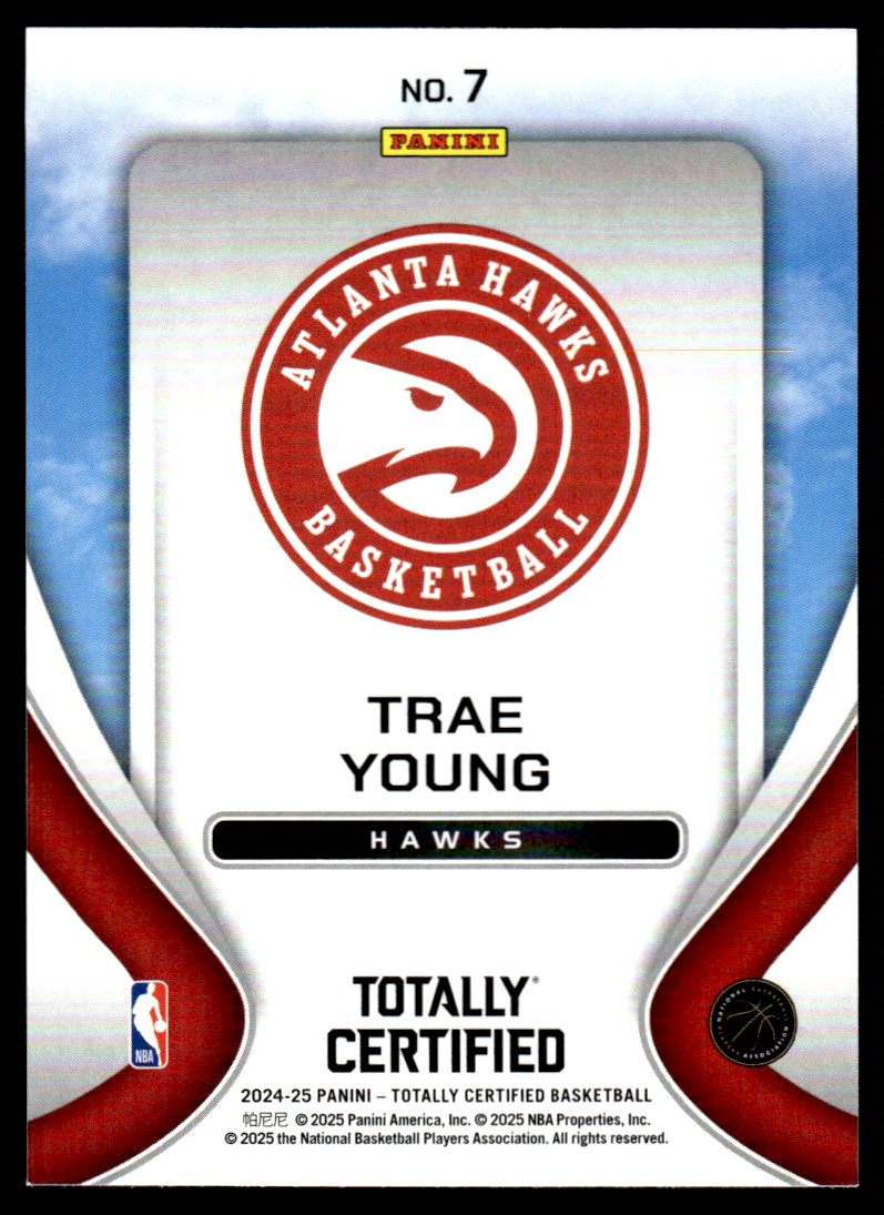 2024-25 Panini NBA Totally Certified Franchise Foundations Mirror Trae Young #7 card back image