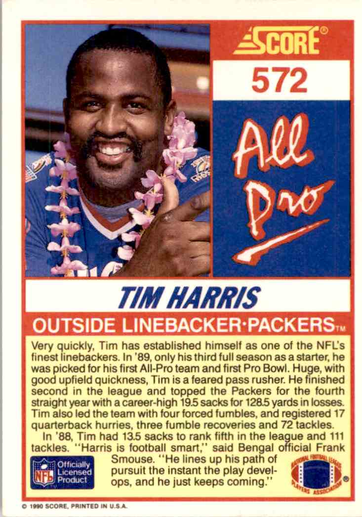 1990 Score Nfl All Pro Tim Harris 572 On Kronozio 8178