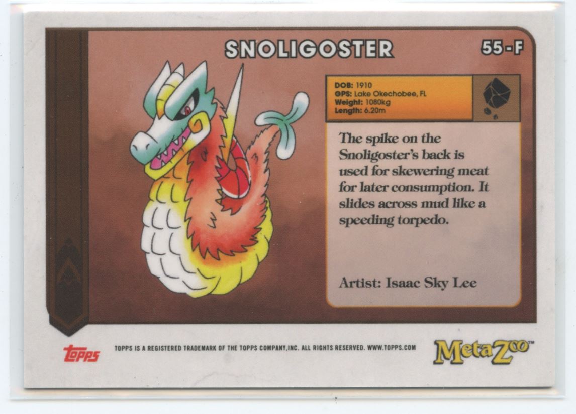2022 Topps Metazoo Wilderness First Sighting Snoligoster #55-F card back image