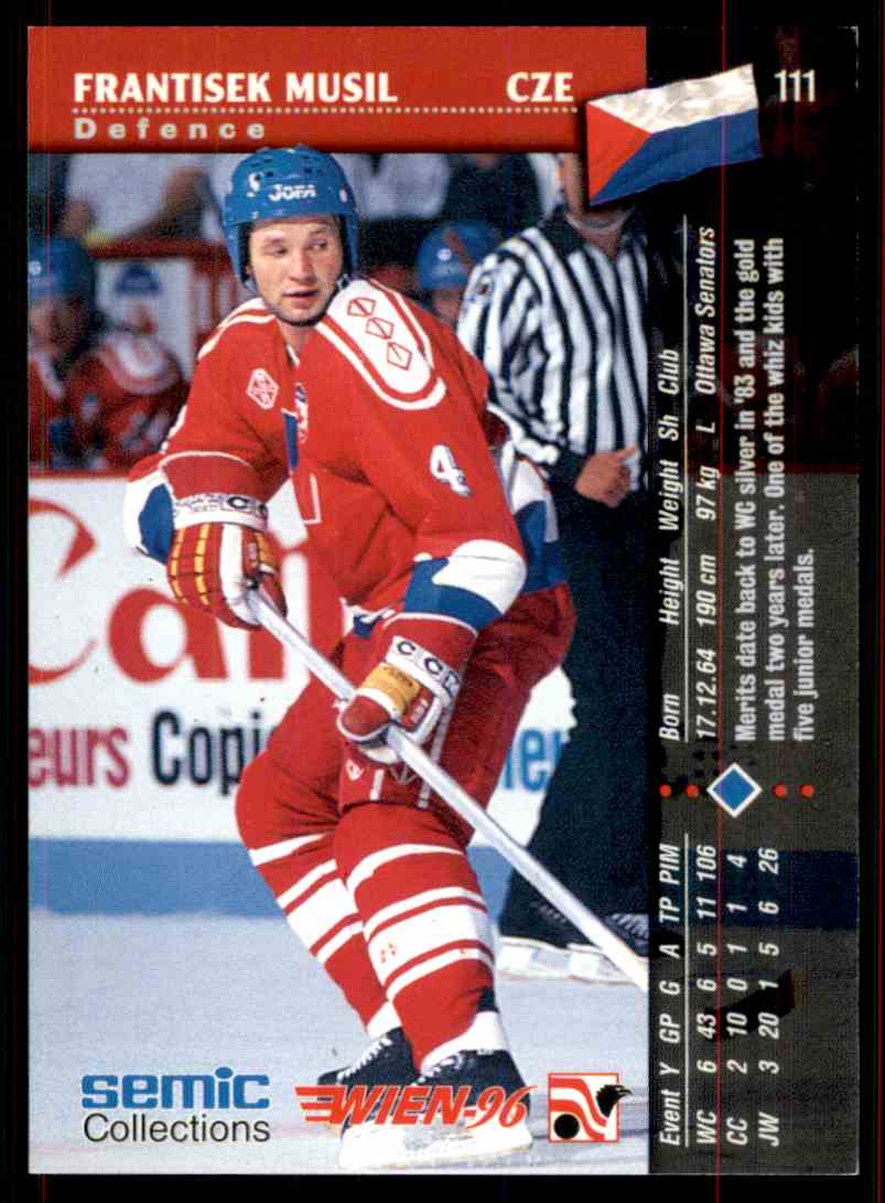 1996-97 Semic Hockey Frank Musil #111 card back image