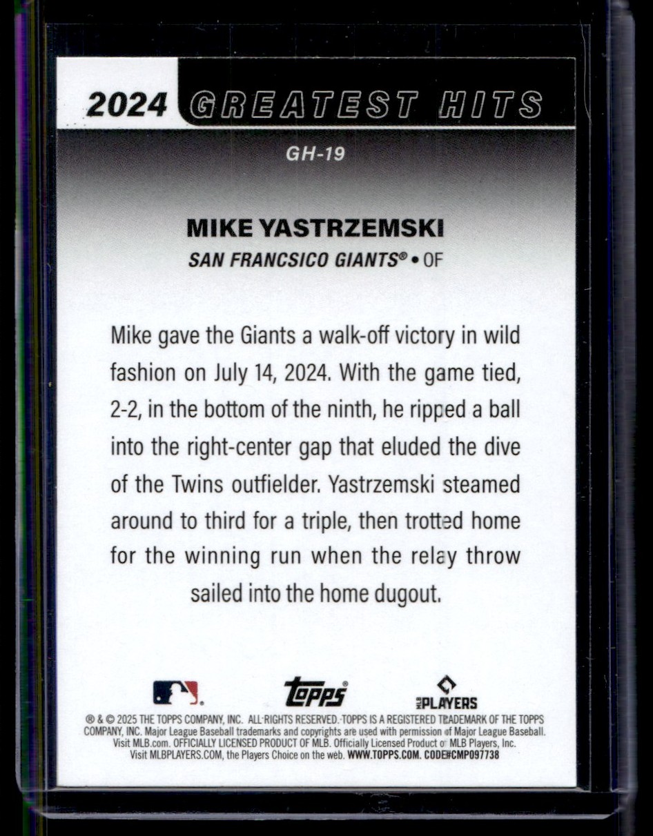 2025 Topps 2024's Greatest Hits Mike Yastrzemski San Francisco
