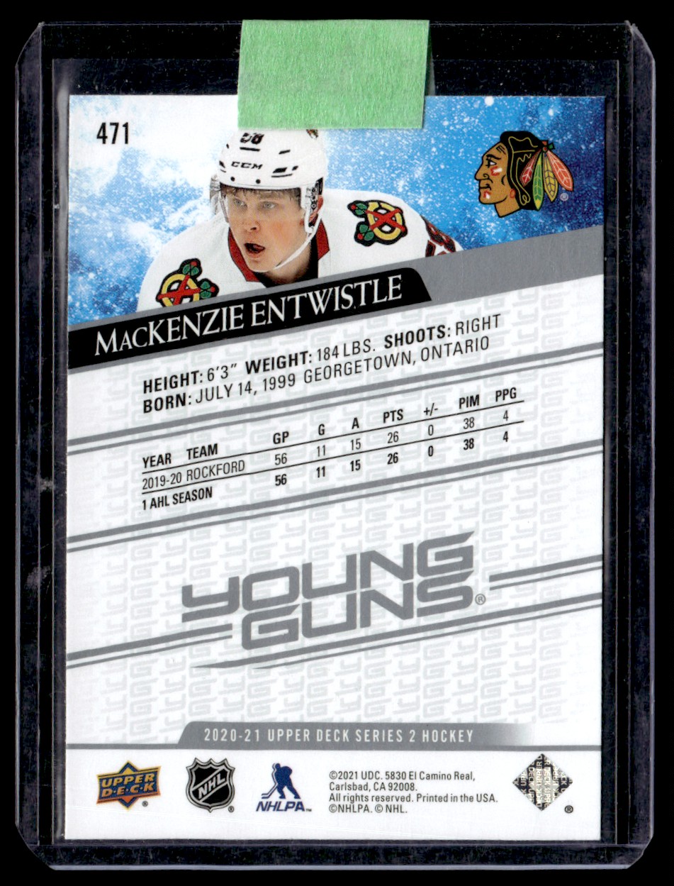 2020-21 Upper Deck MacKenzie Entwistle #471 card back image