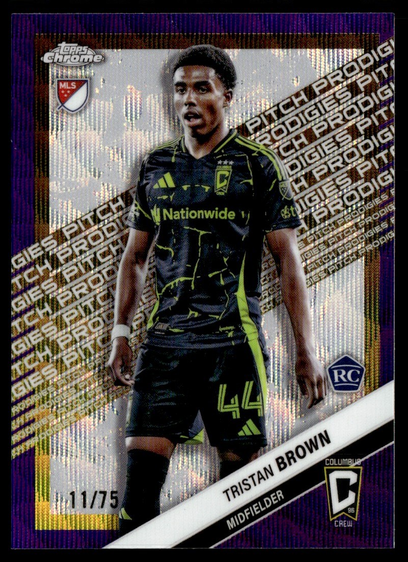 2025 Topps Chrome MLS Purple Wave Tristan Brown RC 11/75 #188 | eBay