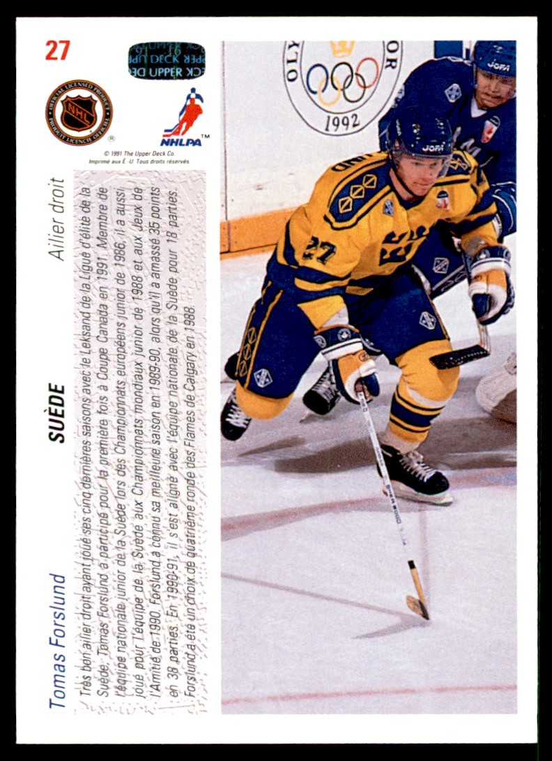 199192 Upper Deck Tomas Forslund 27 on Kronozio