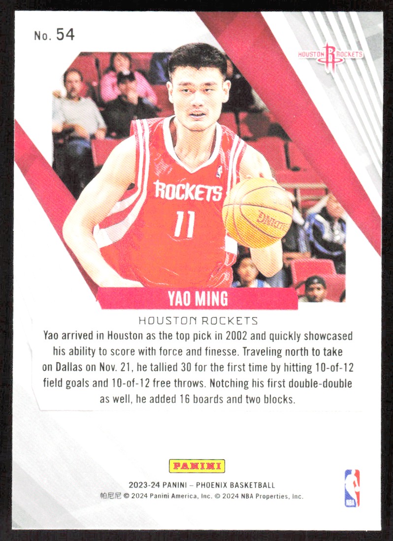 2023-24 6846E PANINI PHOENIX TEAL LAZER YAO MING Houston Rockets