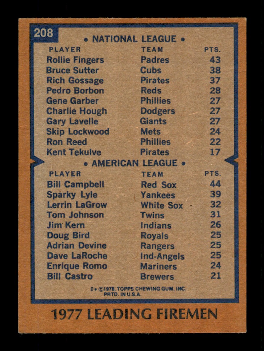 Topps Baseball #1-250 1978 - TÚ ELIGES - Completa tu conjunto - Imagen 415 de 499