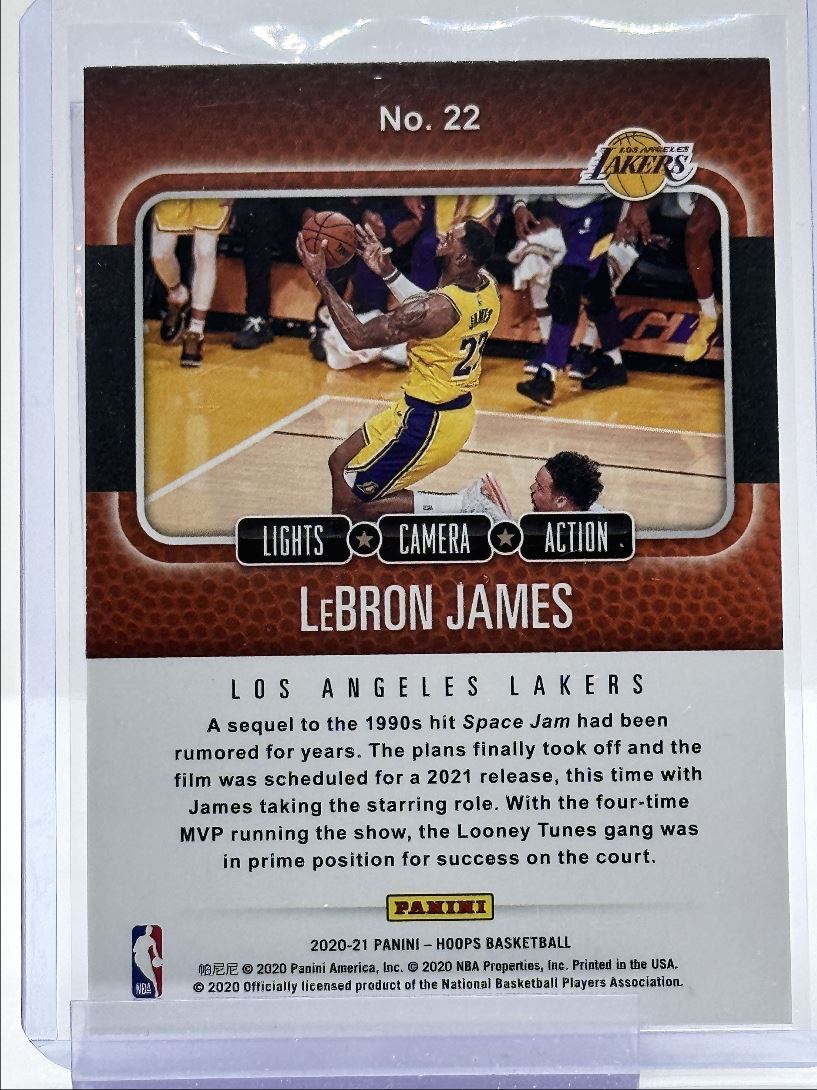 lebron james lights camera action card
