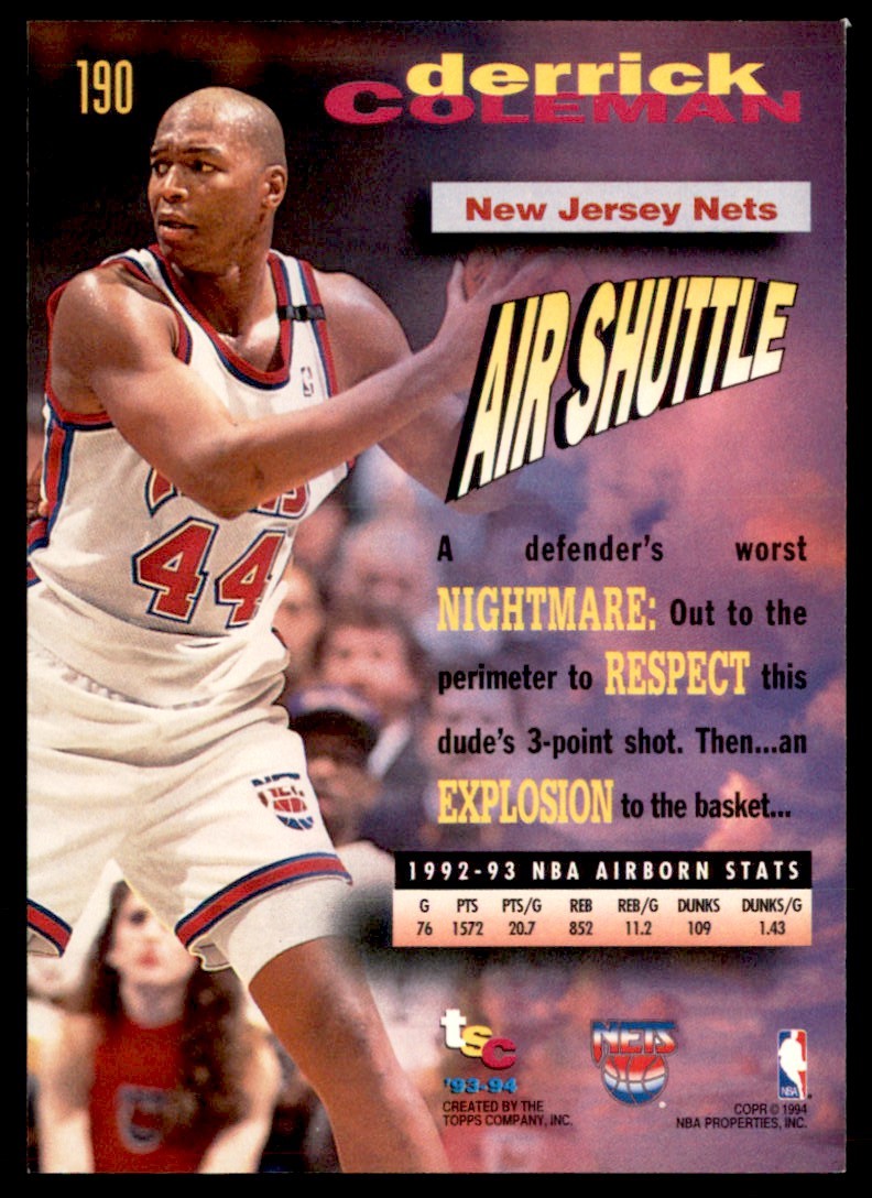 1993-94 Stadium Club Super Teams NBA Finals Derrick Coleman New