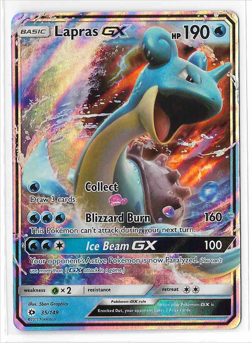 1999 Pokemon Lapras Gx 35 149 Sun Amp Moon Nm On Kronozio