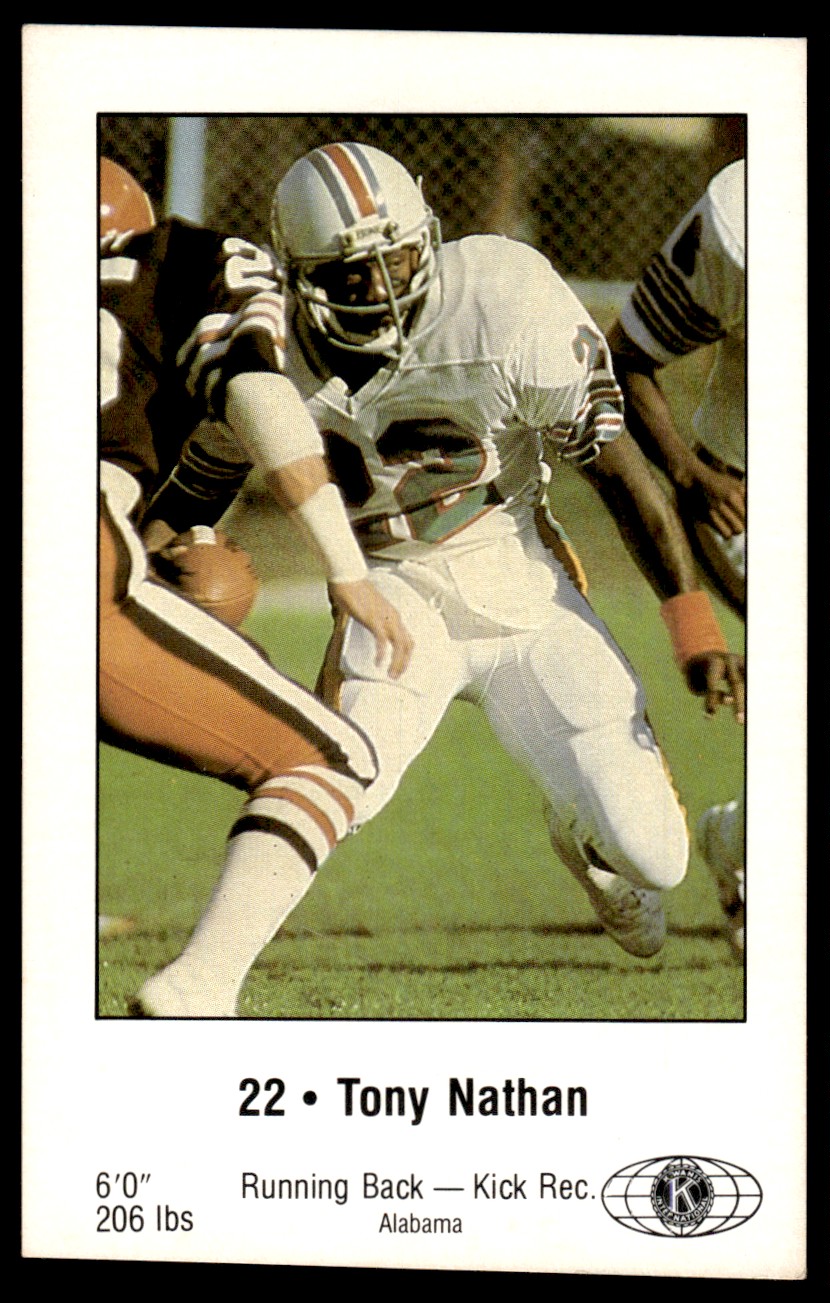 1980 MIAMI DOLPHINS POLICE TONY NATHAN MIAMI DOLPHINS #22 KIWANIS