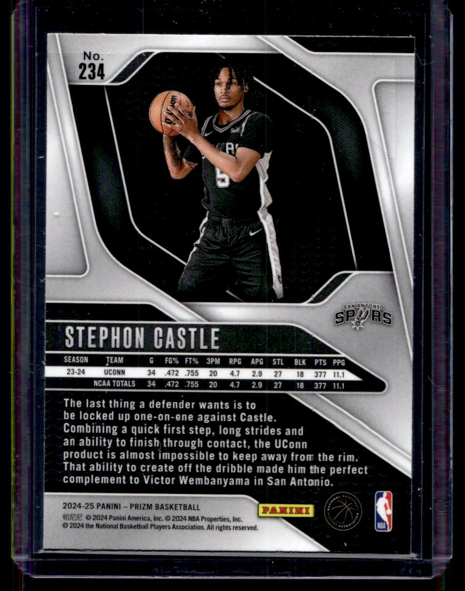 2024-25 Panini Prizm Stephon Castle #234 card back image