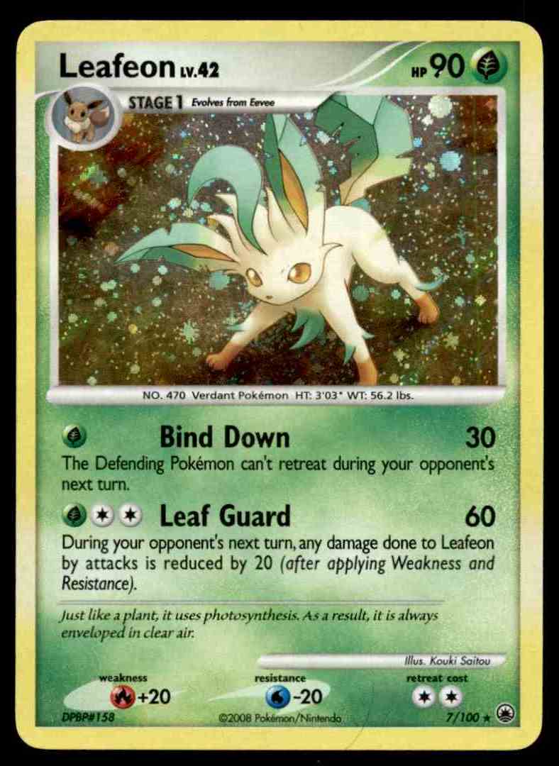 2008 Pokemon Card Diamond Amp Pearl Leafeon Exc Near Mint 7 100 On Kronozio