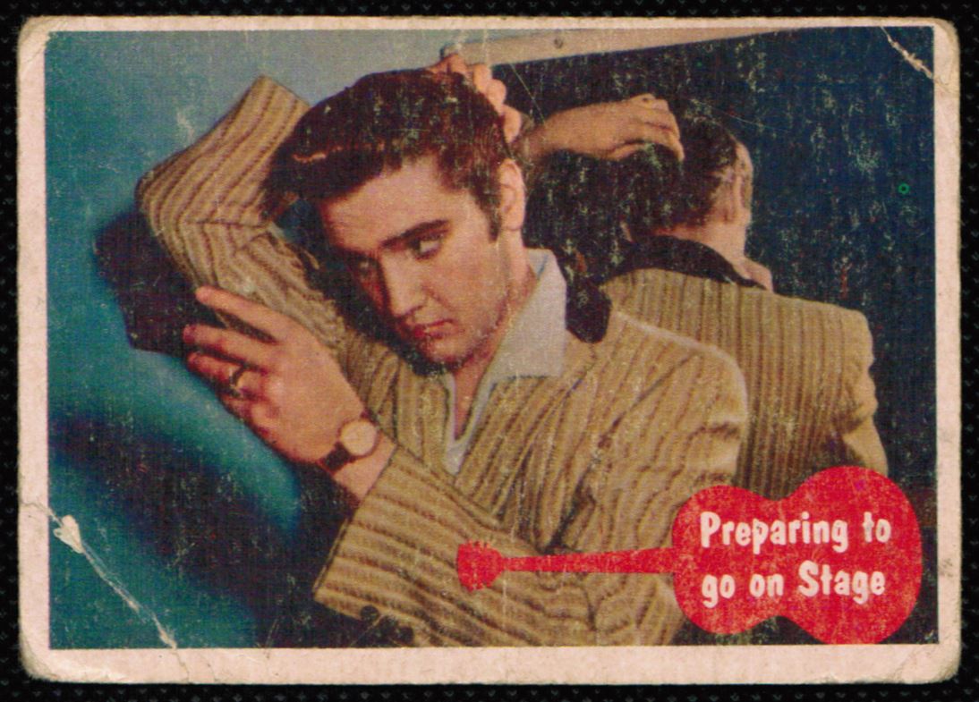 1956 Elvis Presley Card Preparing to go on Stage #45 card front image