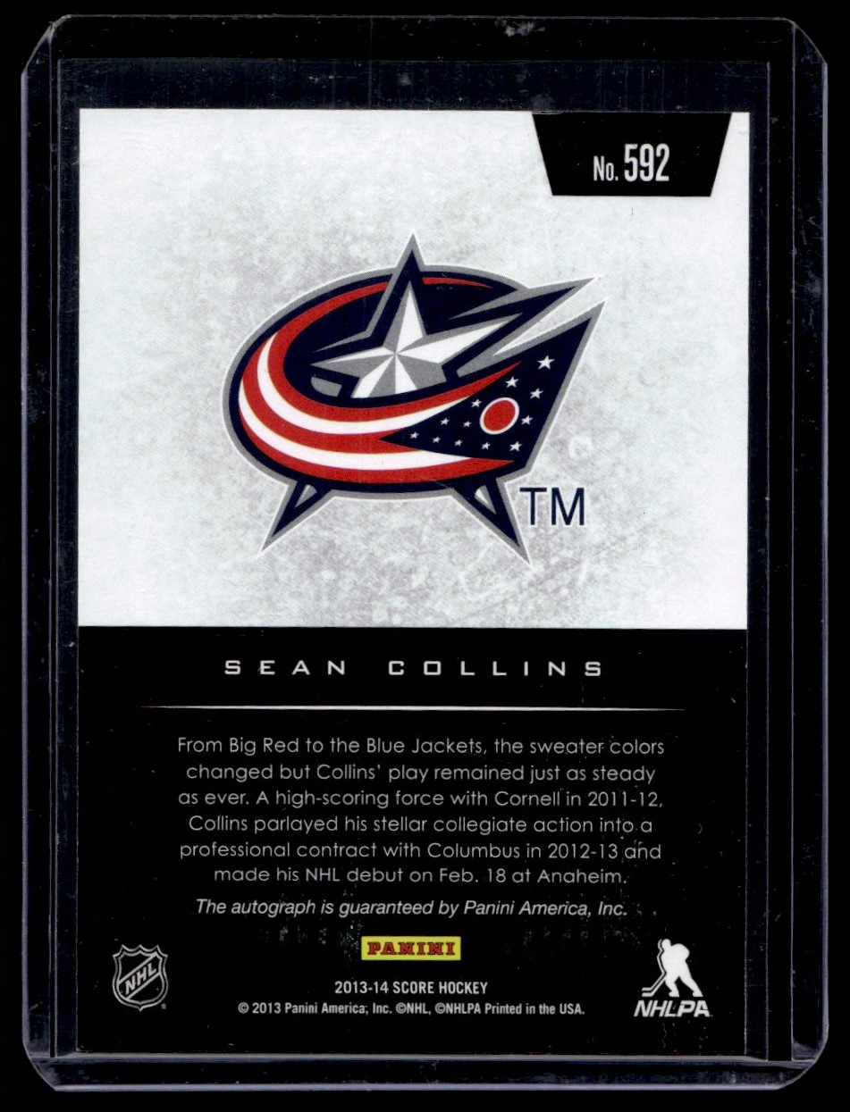 2013-14 In Person Autograph Sean Collins RC Auto Columbus Blue