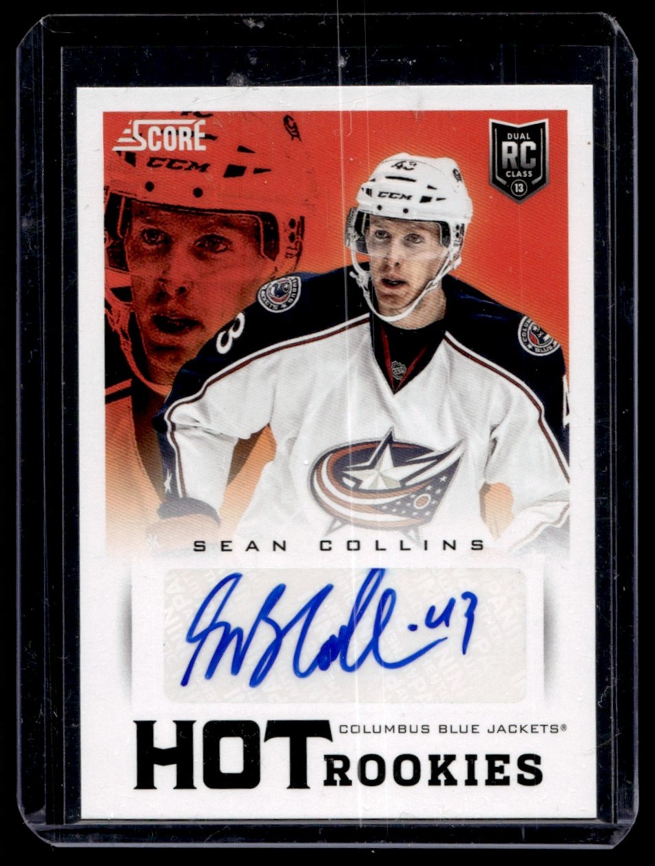 2013-14 In Person Autograph Sean Collins RC Auto Columbus Blue