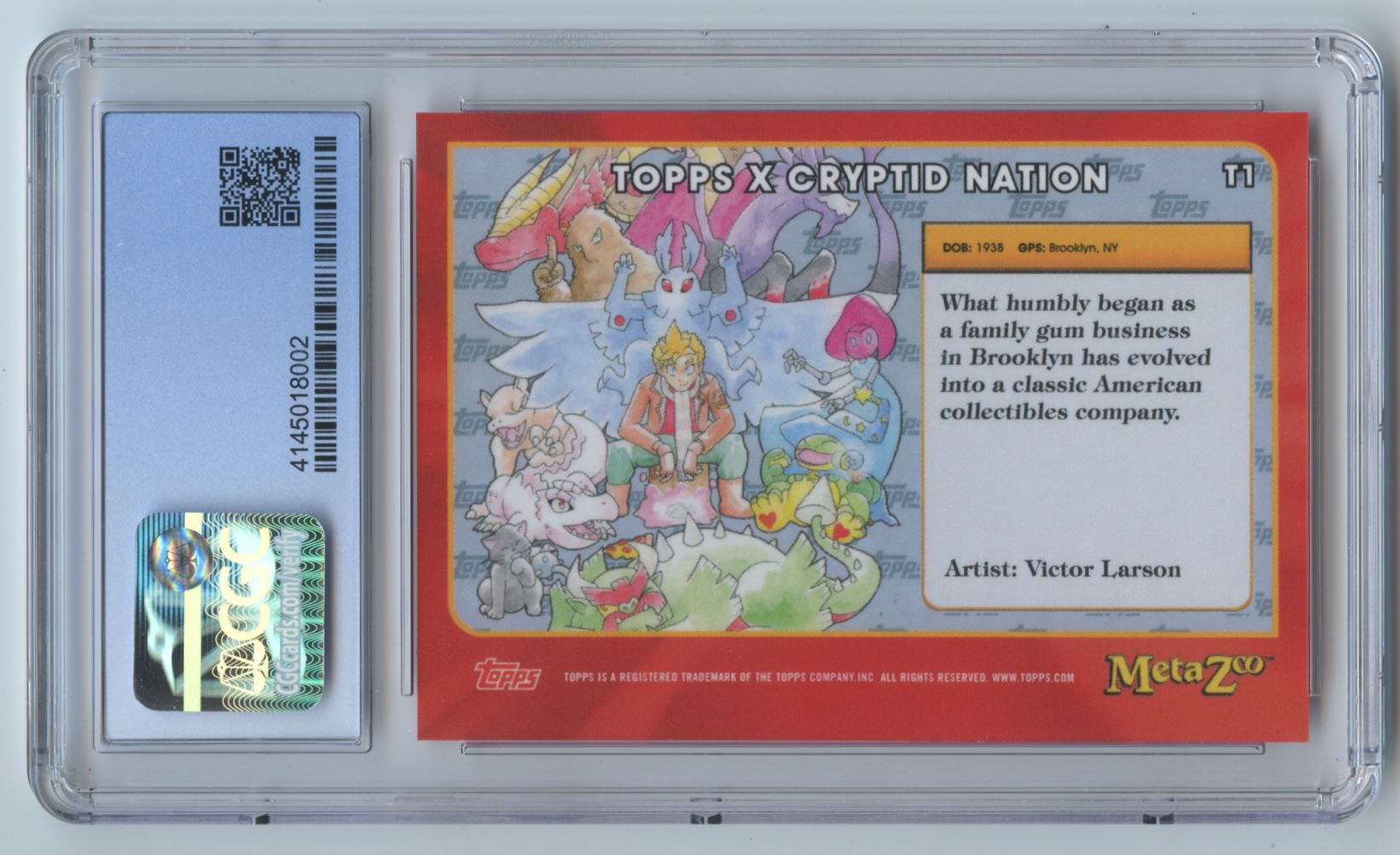 2021 Topps Metazoo Cryptid Nation Series Zero Topps X Cryptid Nation #T1 card back image