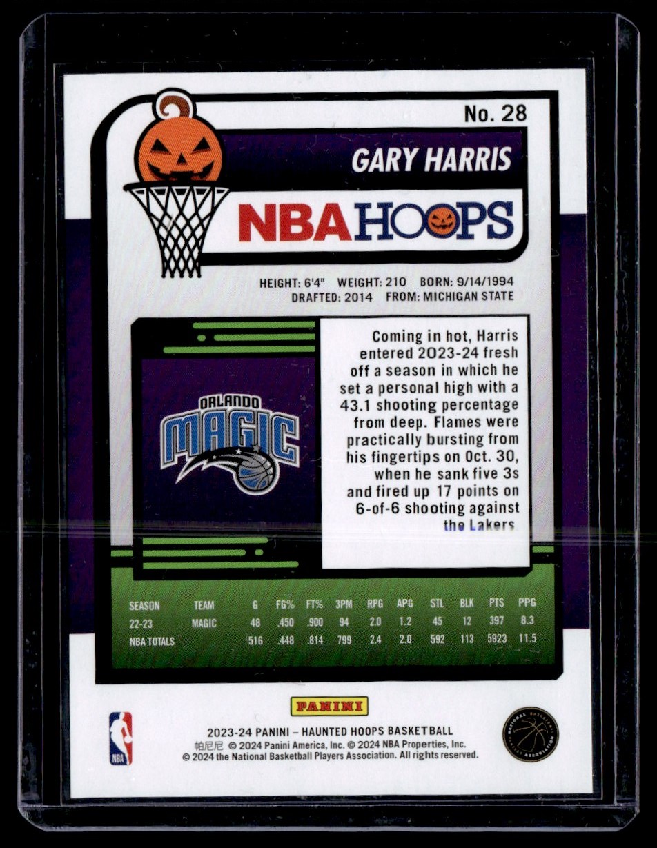 2024-25 NBA Hoops Gary Harris #28 card back image