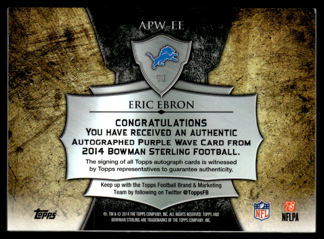 2014 Bowman Sterling Eric Ebron #52 card back image