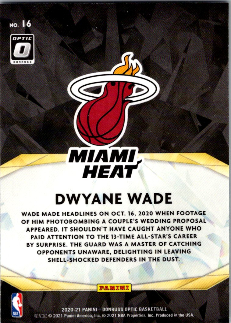 2021-22 Donruss Optic 75 Years of the NBA (Panini Prizm) Dwyane Wade #16 card back image