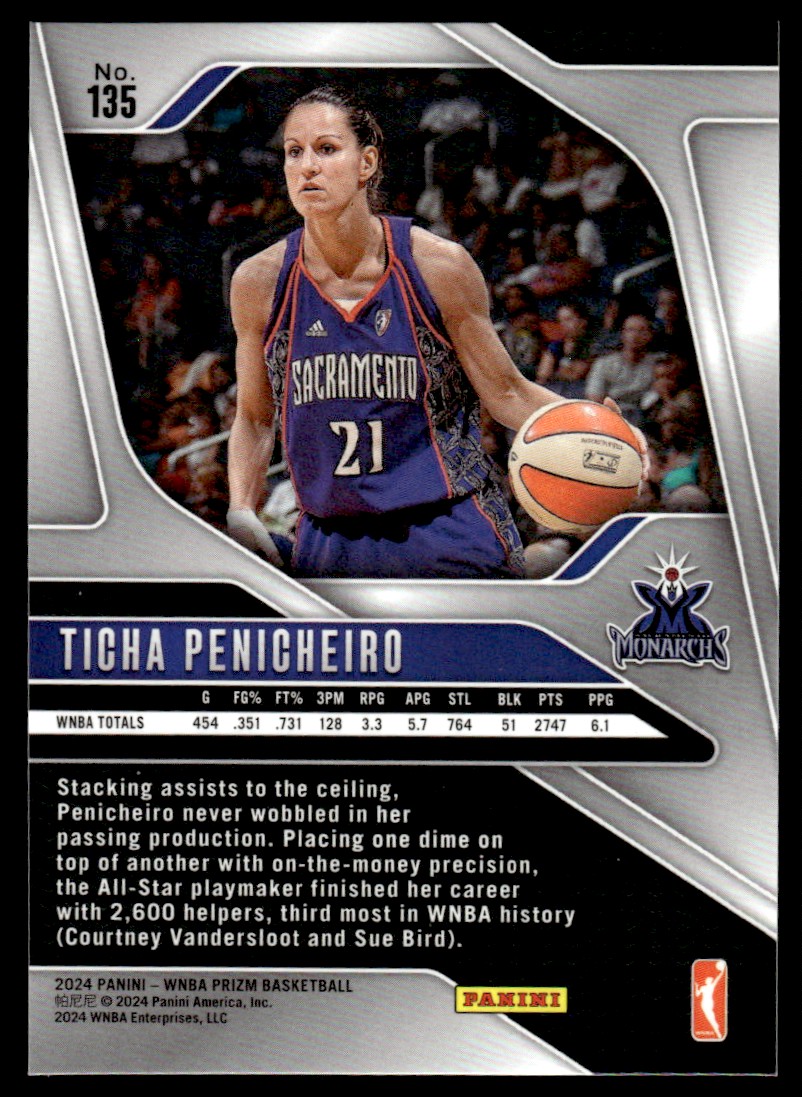2024-25 Panini Prizm WNBA Ticha Penicheiro #135 card back image