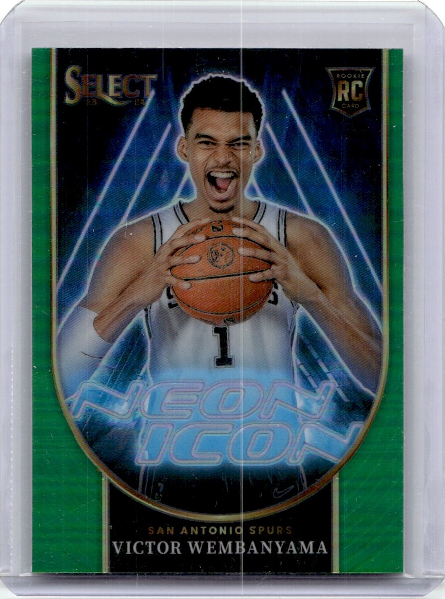 2023-24 Panini Select Neon Icons Green Rookie Victor Wembanyama RC