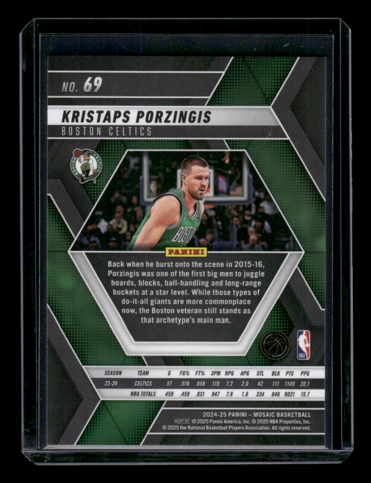 2024-25 Panini Mosaic Kristaps Porzingis #69 card back image