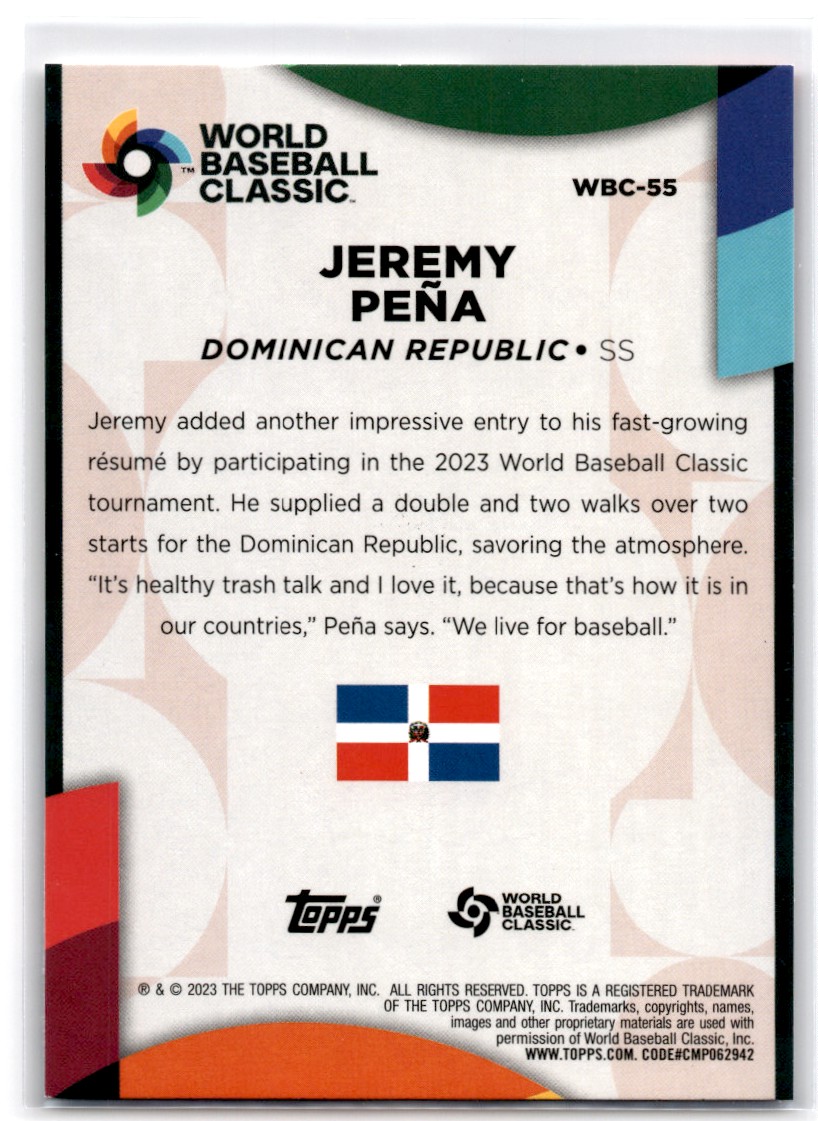 2023 World Baseball Classic Stars Jeremy Pena Dominican Republic