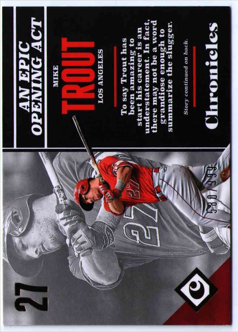 2017 Panini Chronicles #47 Mike Trout Los Angeles Angels Baseball Card