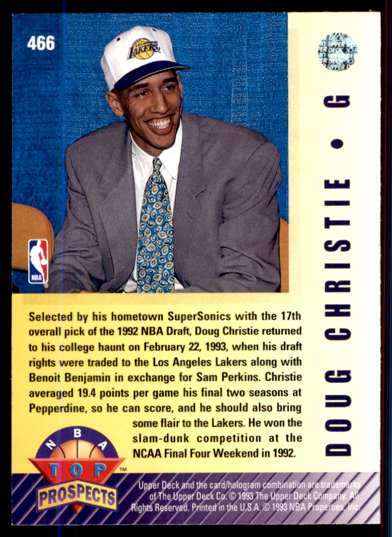 1992-93 Upper Deck Doug Christie Los Angeles Lakers #466 | eBay